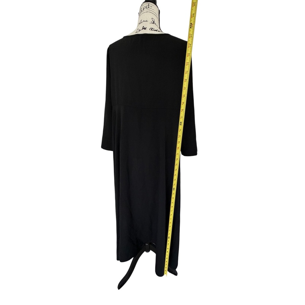 Riva Black High Low Asymmetrical Tunic Top Long Sleeve Size L Dark Academia - Picture 6 of 12